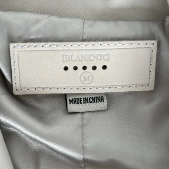 Women’s Blank NYC Cream Faux Leather Jacket. Size Medium. - Picture 5 of 10